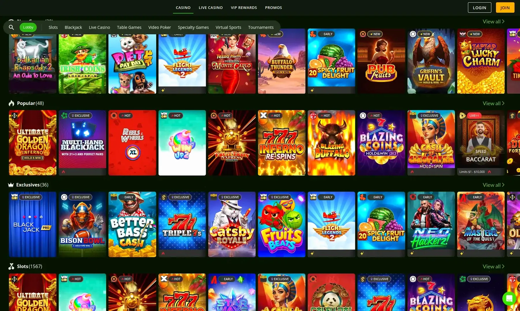 Fontan Casino Spielauswahl